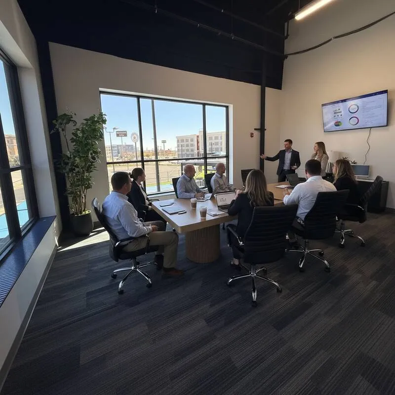 Corporate boardroom meeting