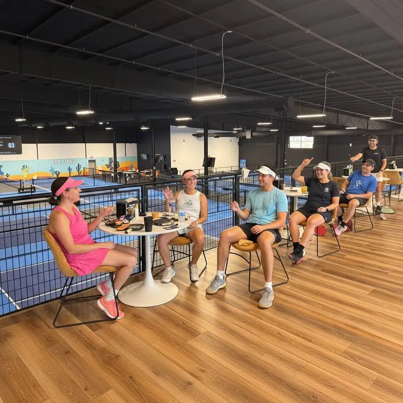 Group having fun between matches