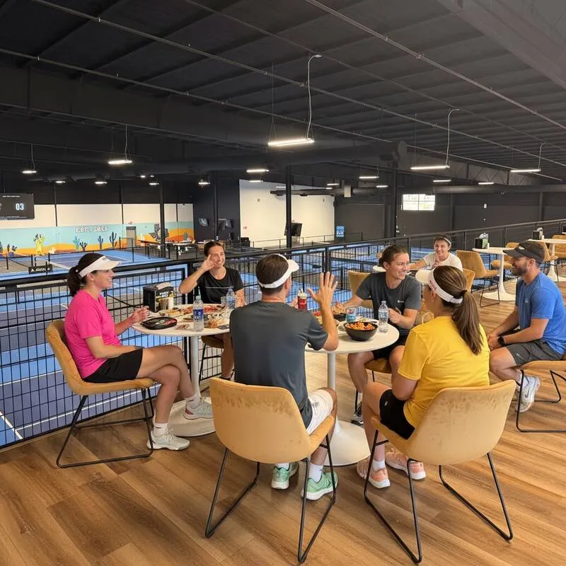 Courtside socializing