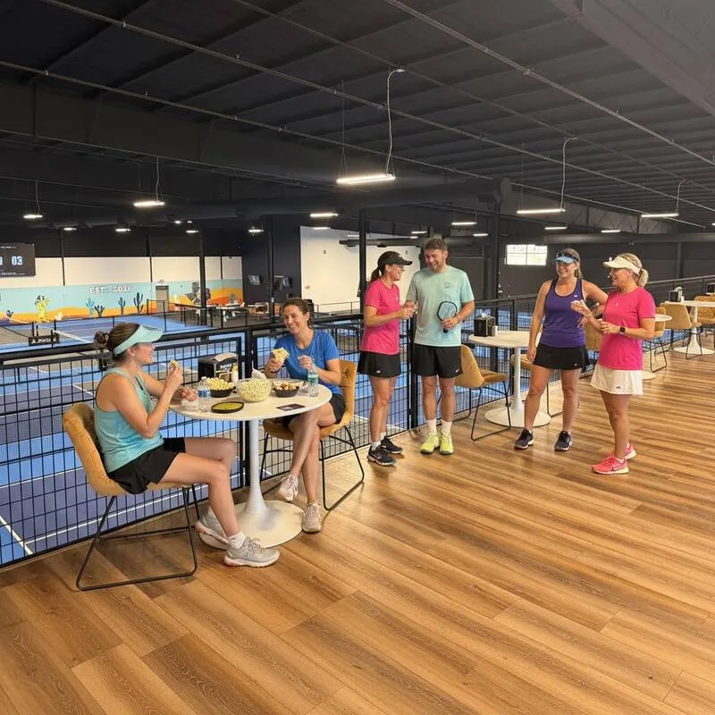 Courtside food and drinks at Smashers