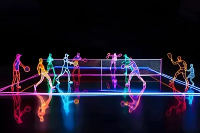 glow night pickleball courts