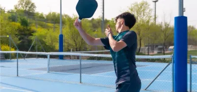 families playing pickleball